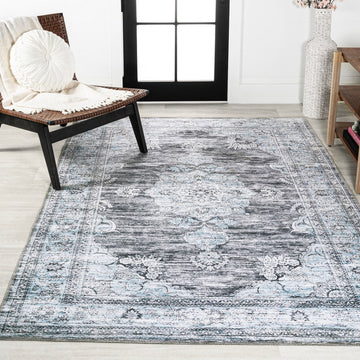 Bausch Bohemian Distressed Chenille Machine-washable Area Rug